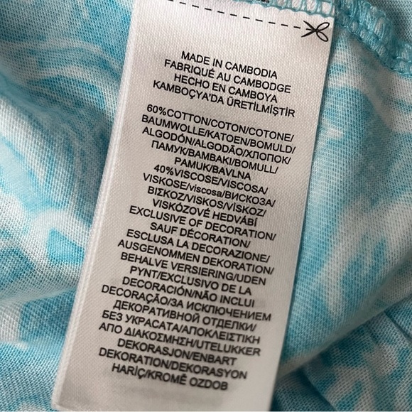 Lauren Ralph Lauren Blue Floral Tiered Mini Dress Women’s M Boho Beach - Picture 9 of 11